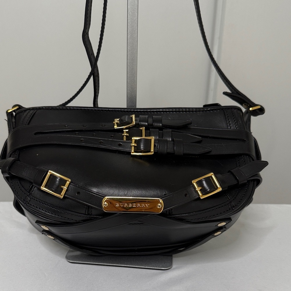 Burberry Black Shoulder Bag with Gold Details